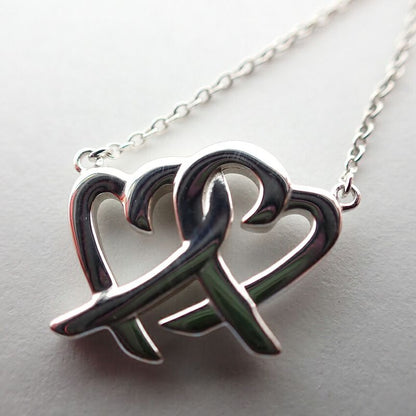 Tiffany & Co 925 Double Loving Pendant Necklace