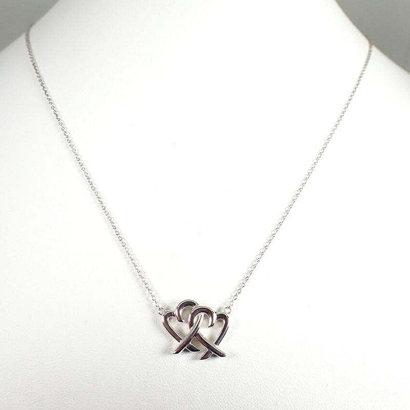 Tiffany & Co 925 Double Loving Pendant Necklace