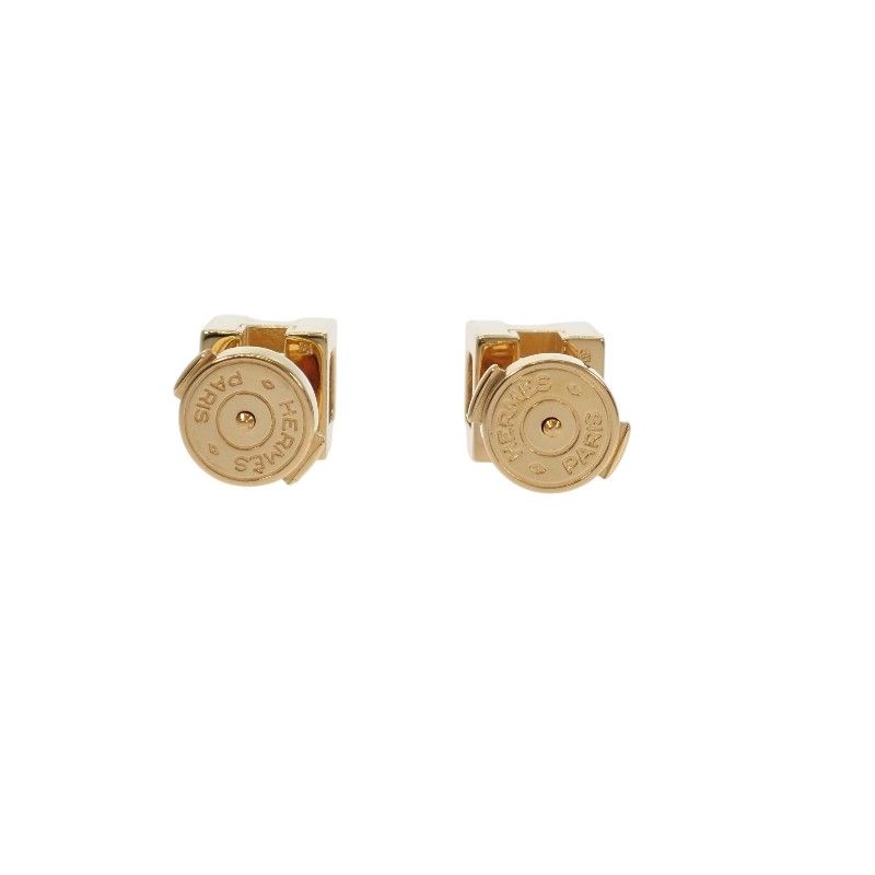 Hermes Cage Cube Earrings Metal Black Gold