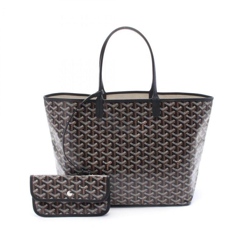 Goyard Tote Saint Louis PM Black Canvas Leather Black Multicolor