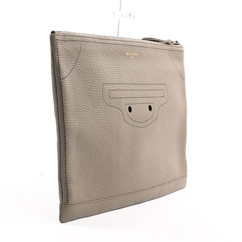 Balenciaga Clutch Leather Greige