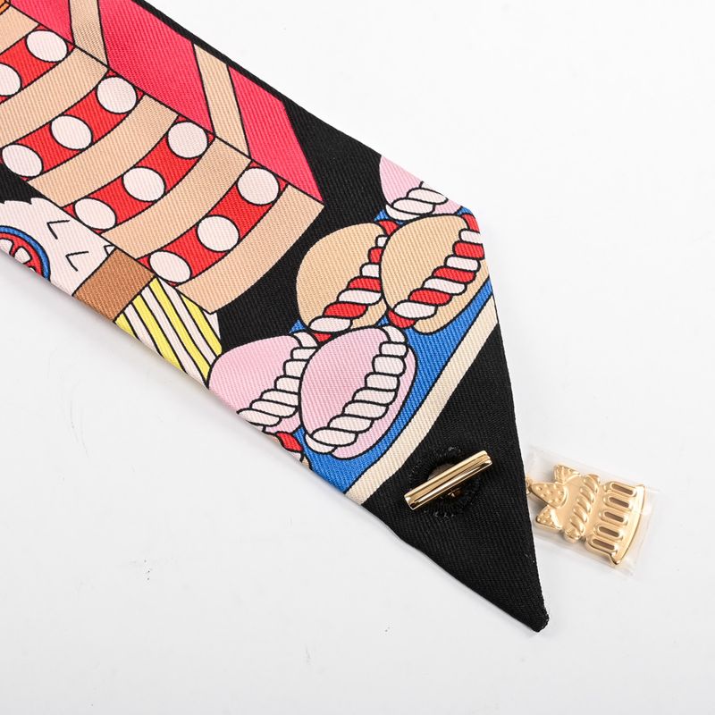 Hermes Scarf Twilly Charm Black Noir Black