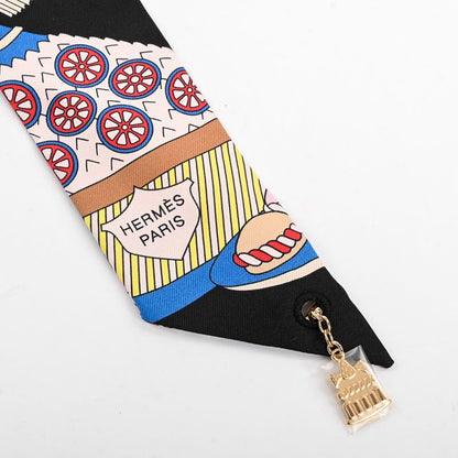 Hermes Scarf Twilly Charm Black Noir Black