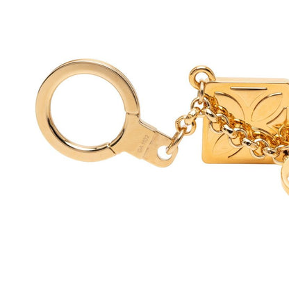 Louis Vuitton Porte Cles Chenne Ice Flower Key Holder Bag Charm Gold Multicolor