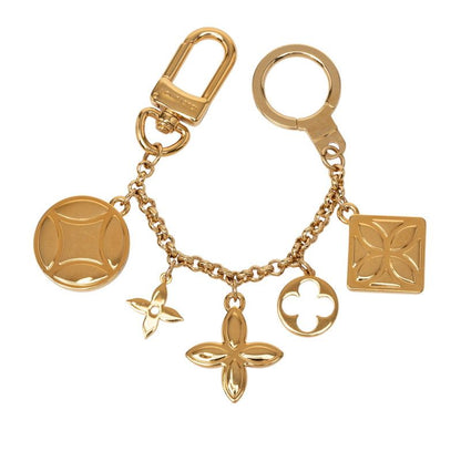 Louis Vuitton Porte Cles Chenne Ice Flower Key Holder Bag Charm Gold Multicolor