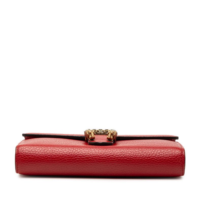 Gucci Dionysus Chain Wallet Shoulder Bag Red Leather