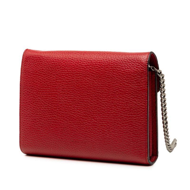 Gucci Dionysus Chain Wallet Shoulder Bag Red Leather