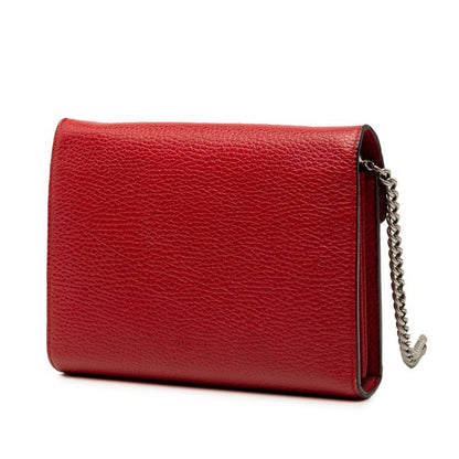 Gucci Dionysus Chain Wallet Shoulder Bag Red Leather