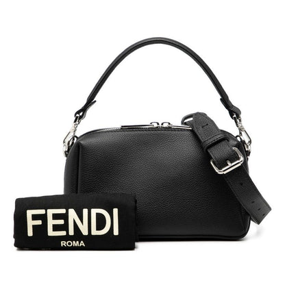Fendi Louis Small 2-Way Shoulder Bag Black Grain Calf Leather