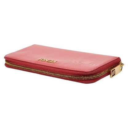 Fendi Zip Around Wallet Pink Leather