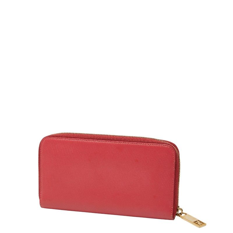 Fendi Zip Around Wallet Pink Leather