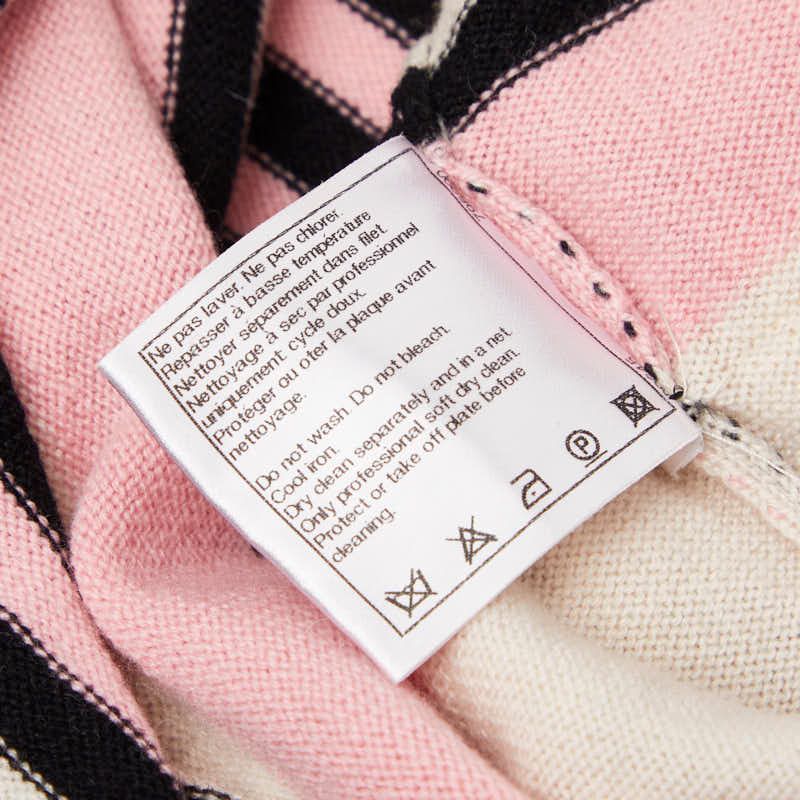 Chanel Coco Button Sleeveless Knit Dress 38 Multicolor Pink Multicolor- Pink Beige