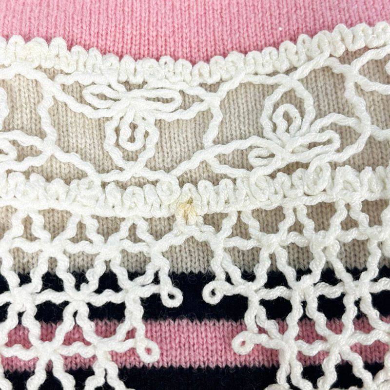 Chanel Coco Button Sleeveless Knit Dress 38 Multicolor Pink Multicolor- Pink Beige