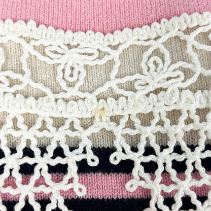Chanel Coco Button Sleeveless Knit Dress 38 Multicolor Pink Multicolor- Pink Beige
