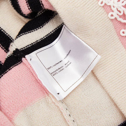 Chanel Coco Button Sleeveless Knit Dress 38 Multicolor Pink Multicolor- Pink Beige