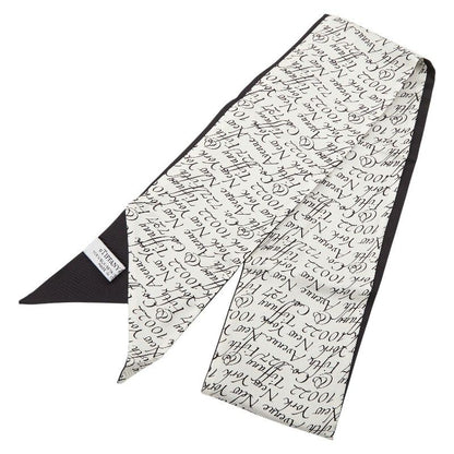 Tiffany & Co Scarf Ribbon White Black Silk