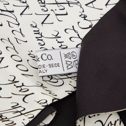Tiffany & Co Scarf Ribbon White Black Silk