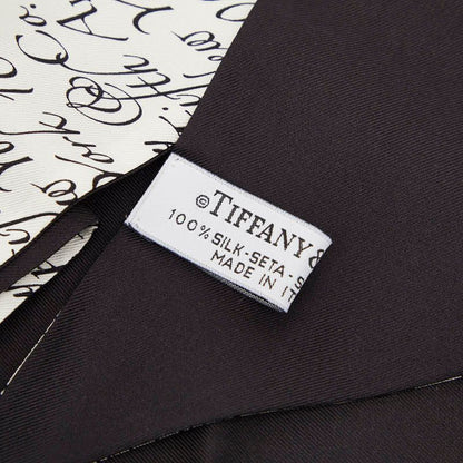 Tiffany & Co Scarf Ribbon White Black Silk