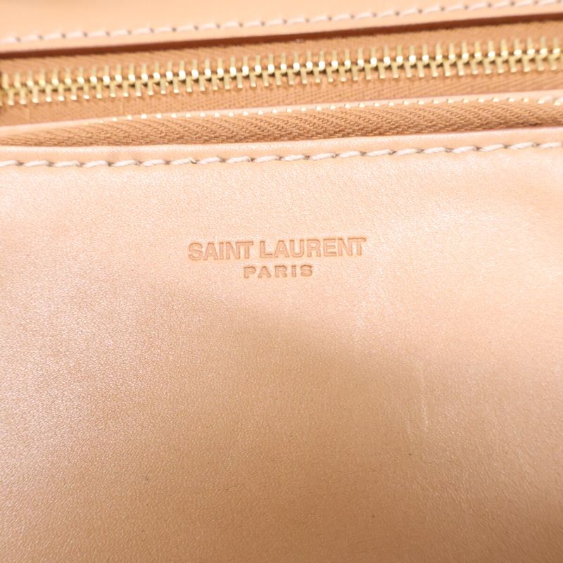 Saint Laurent Paris Leather Pouch Cross ) Cream