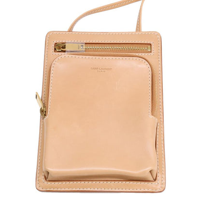 Saint Laurent Paris Leather Pouch Cross ) Cream