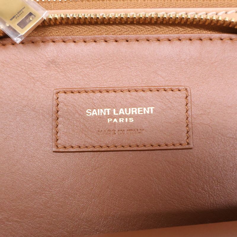 Saint Laurent Paris Leather Pouch Cross ) Cream
