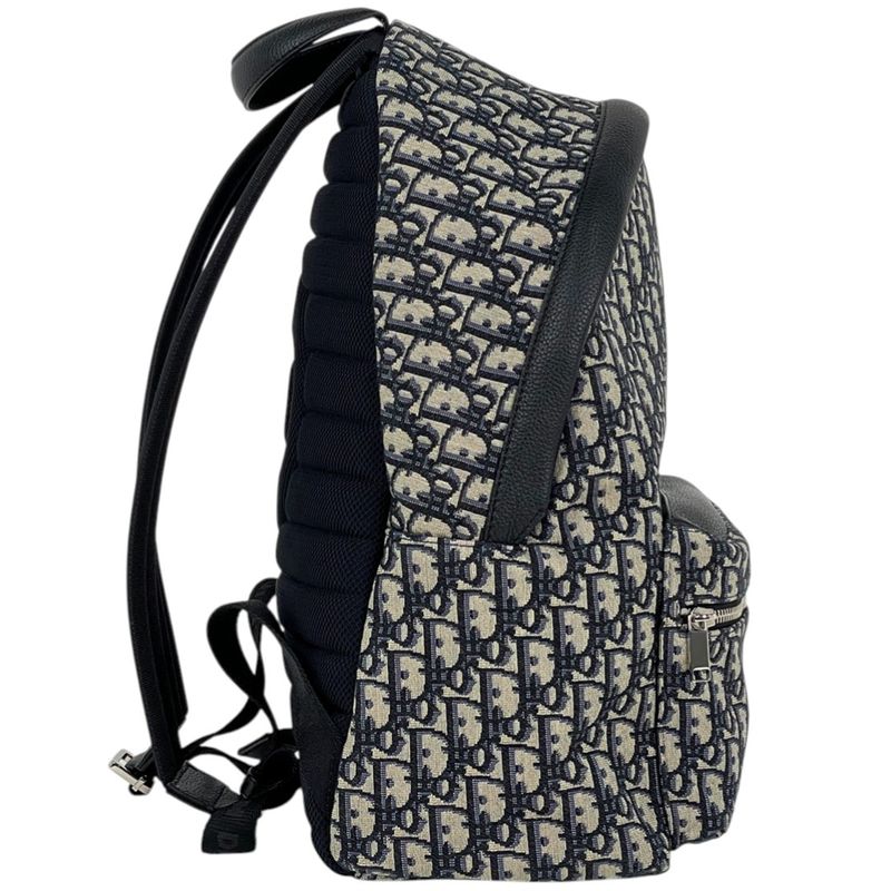 Dior Trotter Pattern Backpack Canvas Blue - Black