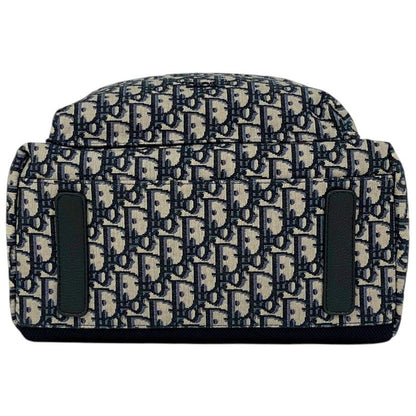 Dior Trotter Pattern Backpack Canvas Blue - Black