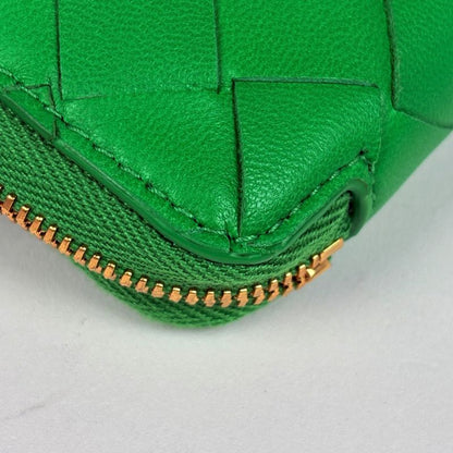 Bottega Veneta Intrecciato Wallet Zip Around Bifold Leather Green