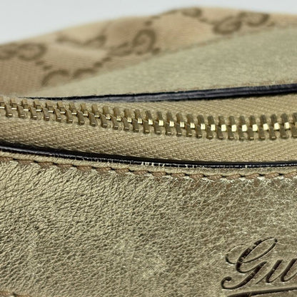Gucci GG Pattern Shoulder Bag Abbey Logo Canvas Beige Gold