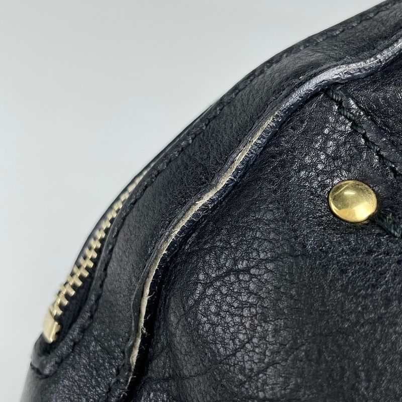 Saint Laurent Yves Muse Handbag Logo Leather Black