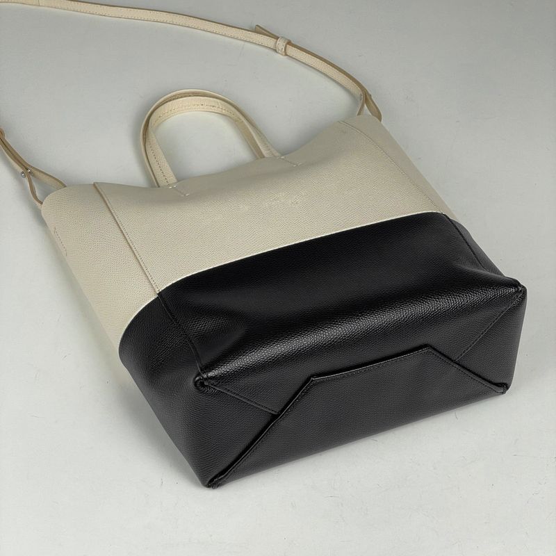 Celine Vertical Cabas Small Tote 2-Way Shoulder Bag Bicolor Leather Ladies