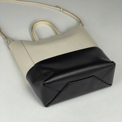 Celine Vertical Cabas Small Tote 2-Way Shoulder Bag Bicolor Leather Ladies