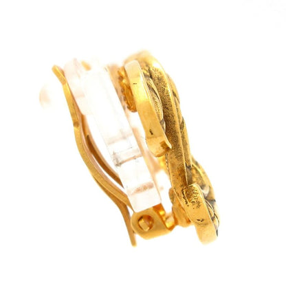 Chanel Earrings Gold Quilted