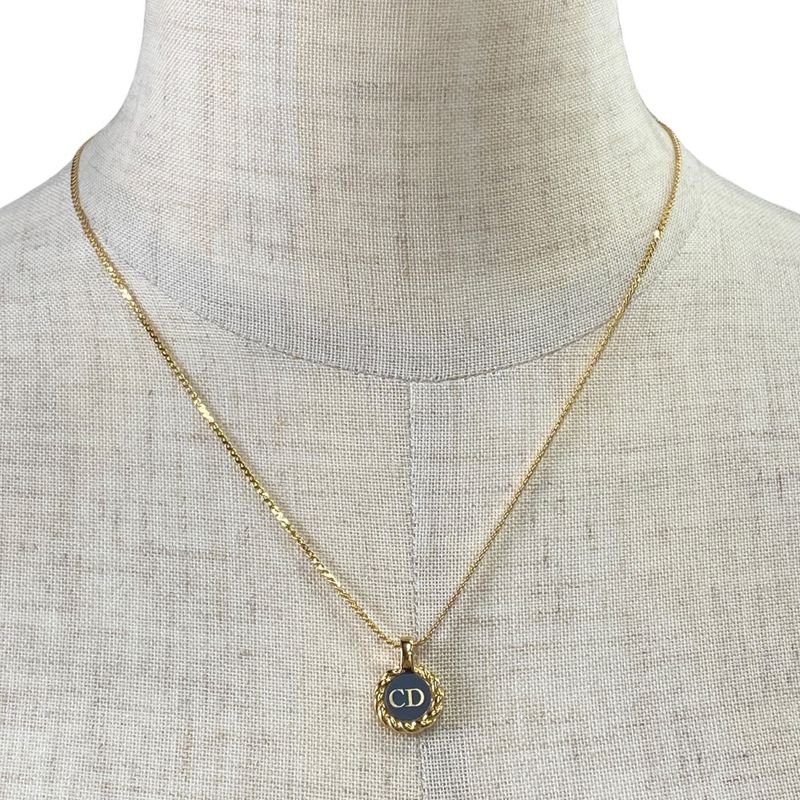 Dior Logo Necklace CD Gold Plated Gold Color