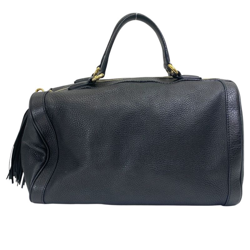 Gucci Soho Leather Mini Boston Bag Interlocking GG Logo Black