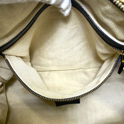 Gucci Soho Leather Mini Boston Bag Interlocking GG Logo Black