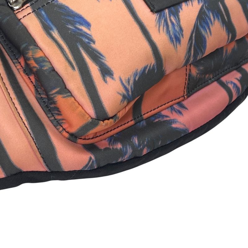 Saint Laurent Paris Palm Tree Pattern Nylon Pink Orange Belt Bag