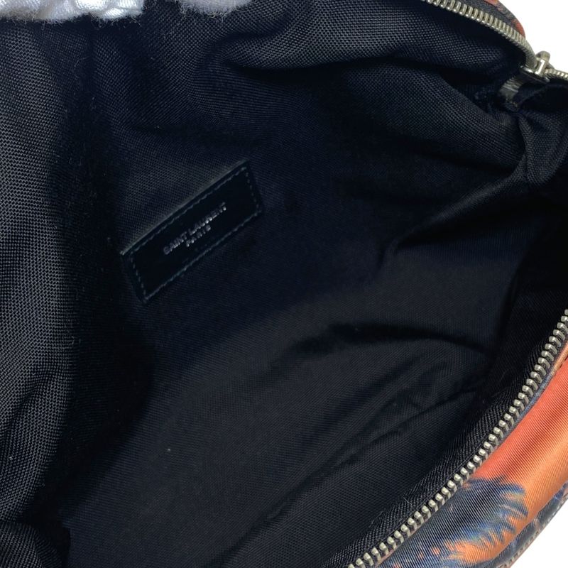 Saint Laurent Paris Palm Tree Pattern Nylon Pink Orange Belt Bag