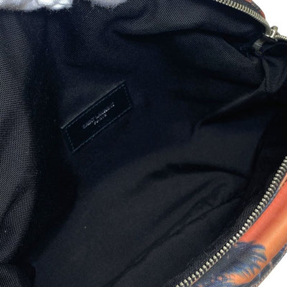 Saint Laurent Paris Palm Tree Pattern Nylon Pink Orange Belt Bag