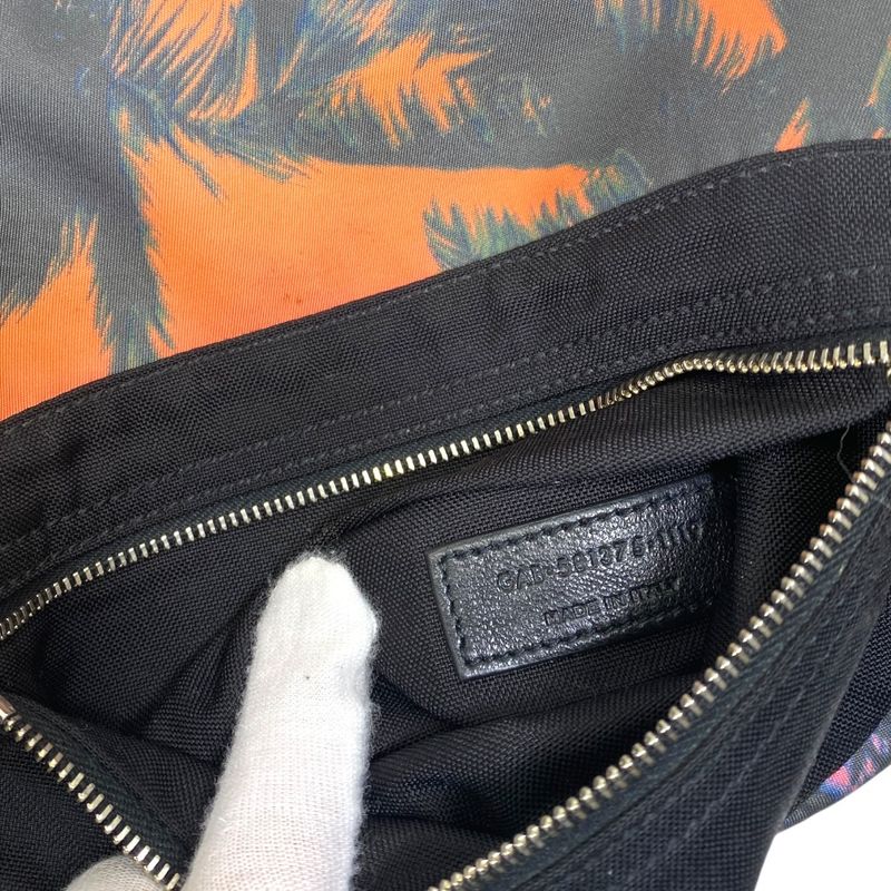 Saint Laurent Paris Palm Tree Pattern Nylon Pink Orange Belt Bag