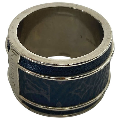 Louis Vuitton Bag Monogram Eclipse Ring Silver Metal