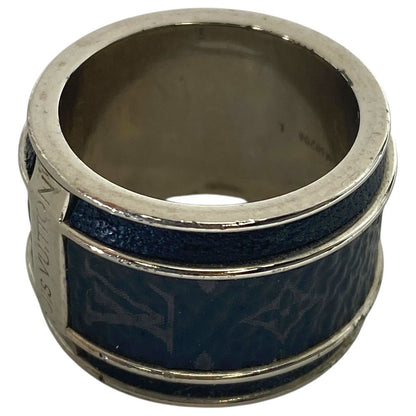 Louis Vuitton Bag Monogram Eclipse Ring Silver Metal