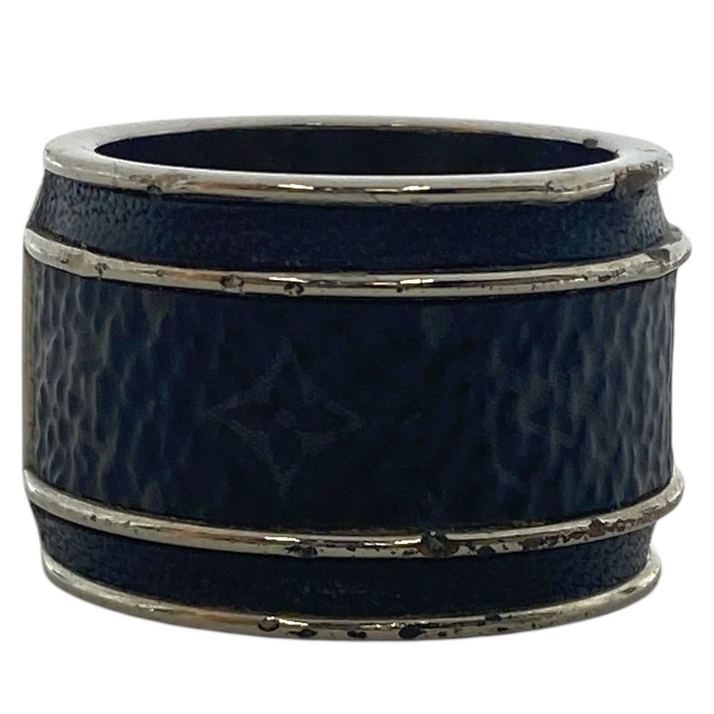 Louis Vuitton Bag Monogram Eclipse Ring Silver Metal
