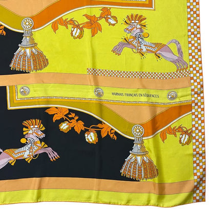 Hermes Scarf Carre 140 Large Shawl Harnais Francais en Sequences Horse Tack
