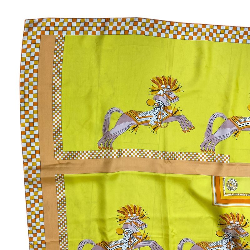 Hermes Scarf Carre 140 Large Shawl Harnais Francais en Sequences Horse Tack