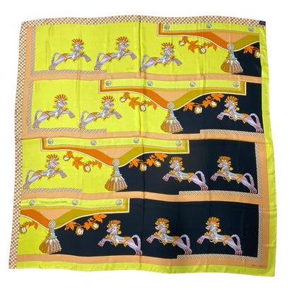 Hermes Scarf Carre 140 Large Shawl Harnais Francais en Sequences Horse Tack
