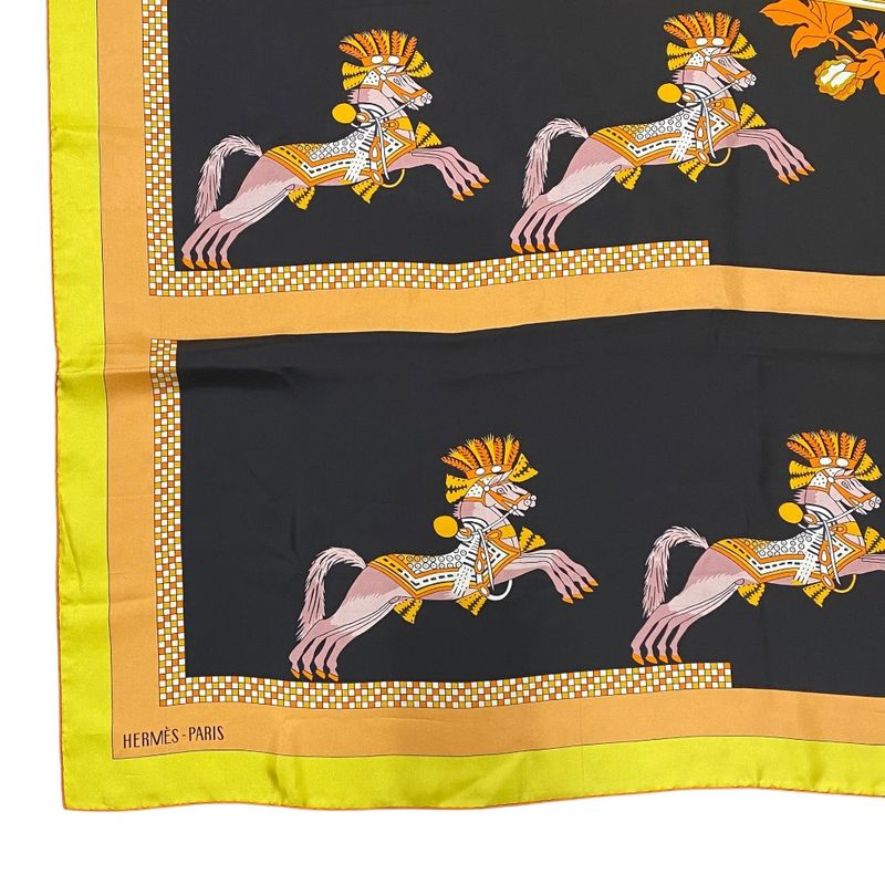 Hermes Scarf Carre 140 Large Shawl Harnais Francais en Sequences Horse Tack