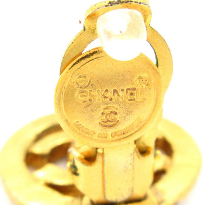 Chanel Earrings Gold Clear Gold X Clear