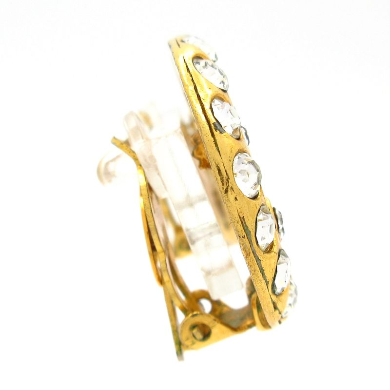 Chanel Earrings Gold Clear Gold X Clear
