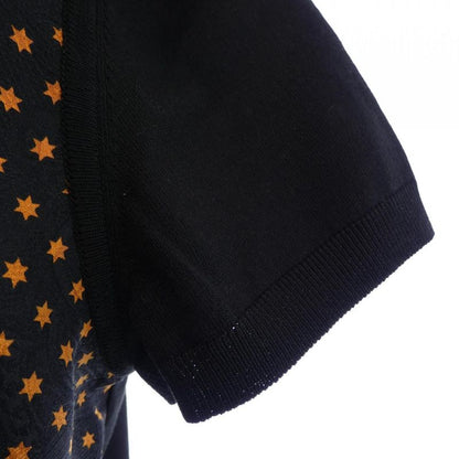 Hermes Eperon D'Or Bandana Twill Lane Knit Top Black Orange